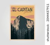 El Capitan In Yosemite Vintage...