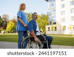 Small photo of Outdoor Rehabilitation: Nurse and Patient Finding Solace