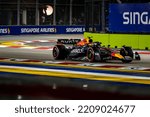 Small photo of MARINA BAY, SINGAPORE - October 30, 2022: Sergio Perez, from Mexico competes for Red Bull Racing. Qualifying, round 17 of the 2022 F1 championship.