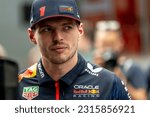 Small photo of MONTMELO, SPAIN - June 01, 2023: Max Verstappen, from The Netherlands competes for Red Bull Racing. The build up for the 2023 Formula 1 Spanish Grand Prix