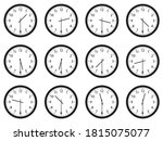 Set Of Analog Wall Clocks With...