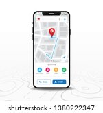 map gps navigation  smartphone... | Shutterstock .eps vector #1380222347