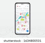mobile map gps  smartphone map... | Shutterstock .eps vector #1634800531