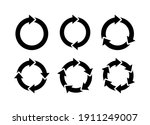 recycle icon set vector. rotate ... | Shutterstock .eps vector #1911249007