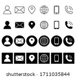 contact glyph icons. contact... | Shutterstock .eps vector #1711035844