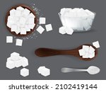 white sugar set with piles and... | Shutterstock .eps vector #2102419144