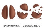 realistic chocolate eggs set.... | Shutterstock .eps vector #2105025077