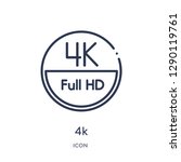 linear 4k icon from cinema... | Shutterstock .eps vector #1290119761