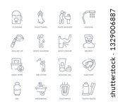 set of 16 thin linear icons... | Shutterstock .eps vector #1329006887