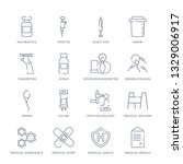 set of 16 thin linear icons... | Shutterstock .eps vector #1329006917