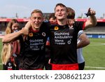 Small photo of ROTTERDAM, NETHERLANDS - MAY 21 2023: Julian Baas, Peer Koopmeiners during the match between Excelsior Rotterdam and Fortuna Sittard at Van Dongen De Roo Stadion