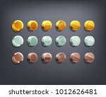 set of golden  silver and... | Shutterstock .eps vector #1012626481