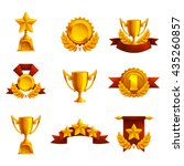 set of trophy  medals and award.... | Shutterstock .eps vector #435260857
