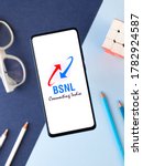 Small photo of Assam, india - July 17, 2020 : BSNL a largest public sector telecom provider company.