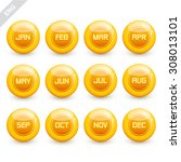 months on glossy gold spheres | Shutterstock .eps vector #308013101