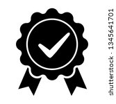 award vector icon  badge with... | Shutterstock .eps vector #1345641701