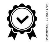 award vector icon  badge with... | Shutterstock .eps vector #1345641704