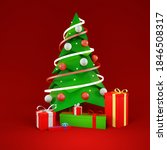 christmas tree with gifts  new... | Shutterstock . vector #1846508317