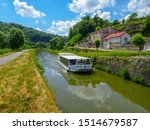 Boat Cruising A Canal In France ...