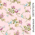 seamless fabric pattern with... | Shutterstock . vector #1837373374