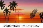 Palm Tree And Beach Umbrella ...