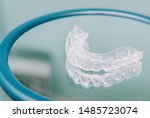 transparent dental orthodontics ... | Shutterstock . vector #1485723074