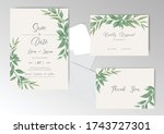 greenery wedding invitation... | Shutterstock .eps vector #1743727301