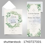 greenery wedding invitation... | Shutterstock .eps vector #1743727331