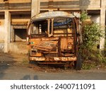 Small photo of Baharagora,Jharkhand - December 10,2023:A rusted truck, a silent relic of bygone days, weathered by time, narrating stories of its former glory amidst a desolate setting.