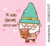 Cute Gnome Garden Elf Cartoon...