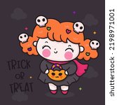 cute witch with pumpkin candy...