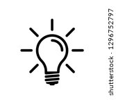 light bulb icon symbol vector.... | Shutterstock .eps vector #1296752797