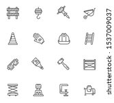 construction tool line icons...