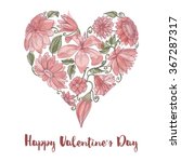 valentine day floral heart shape | Shutterstock .eps vector #367287317