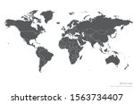 detailed line vector world map. ... | Shutterstock .eps vector #1563734407