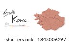 gyeonggi do map. 3d rendering... | Shutterstock . vector #1843006297