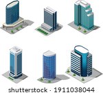 isometric set of building and... | Shutterstock .eps vector #1911038044