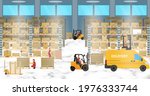 warehouse interior with workers ... | Shutterstock .eps vector #1976333744