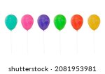 set of realistic balloon white... | Shutterstock . vector #2081953981