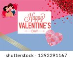 vector happy valentines day... | Shutterstock . vector #1292291167