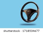 Car steering wheel, leather covered, button technology