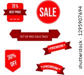 red vectors sale price tags... | Shutterstock .eps vector #1295907694
