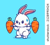 Cute Rabbit Lifting Carrots...