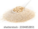 Oat flour and flakes isolated...