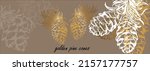 golden pine cones design.... | Shutterstock .eps vector #2157177757
