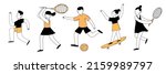 do sport flat vector set.... | Shutterstock .eps vector #2159989797