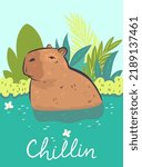 Postcard With A Cute Capybara...