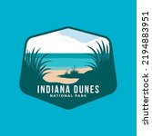 Indiana Dunes Beach National Park illustrations emblem logo.