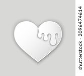 paper cut heart with flowing... | Shutterstock .eps vector #2096474614