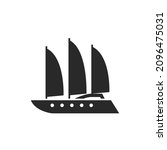 luxury sailing superyacht icon. ... | Shutterstock .eps vector #2096475031